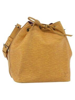 Authentic LOUIS VUITTON Epi Petit Noe Shoulder Bag Yellow M44109 LV